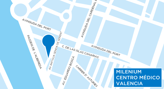 Mapa ubicación Milenium Centro Médico Valencia