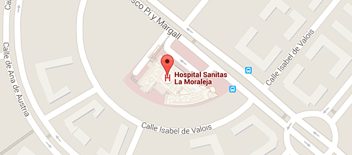Mapa de ubicación Hospital Universitario Sanitas La Moraleja